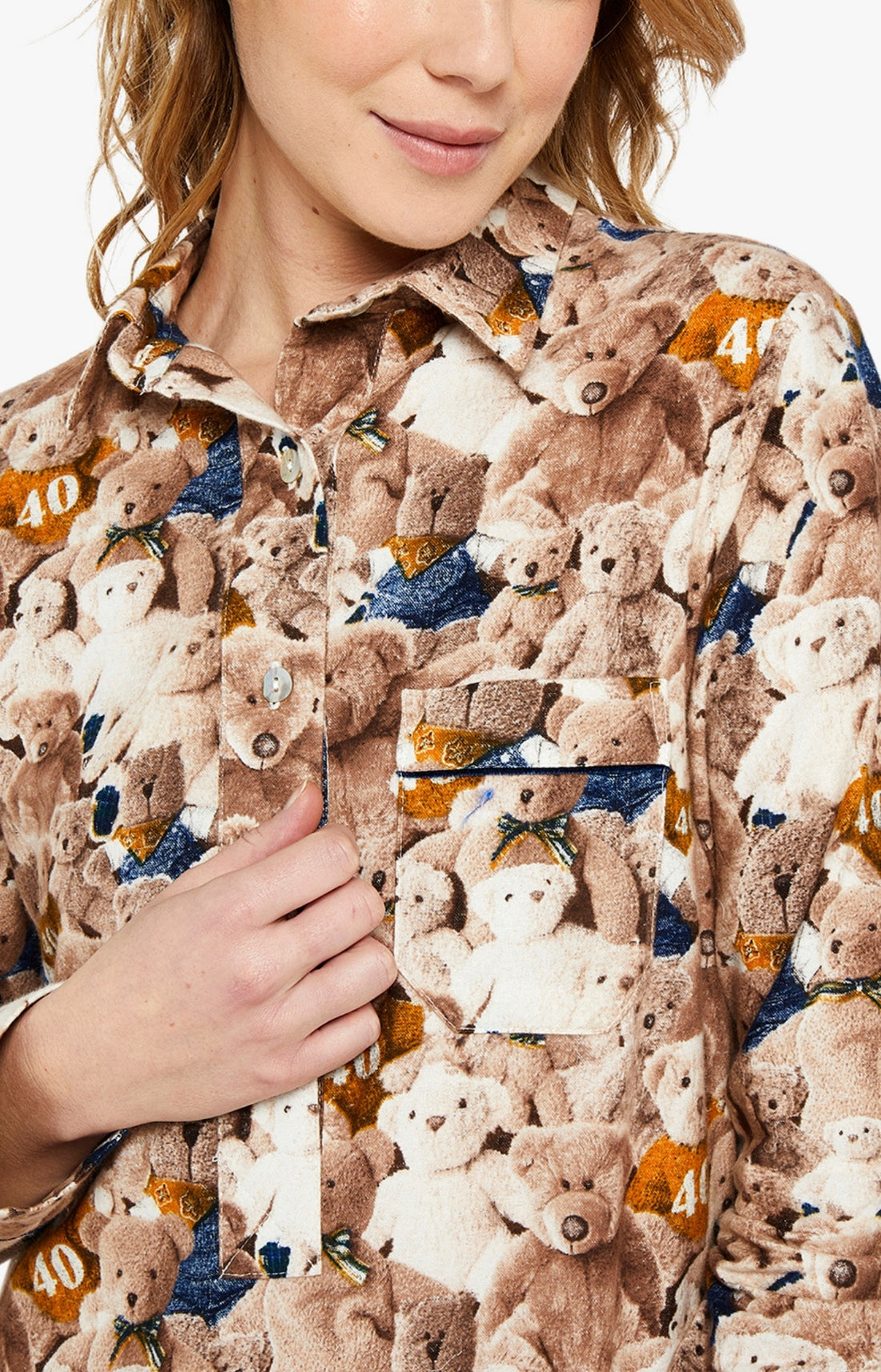 Chemise Grand-Père Femme Teddy 40 ans Beige et Marron 2