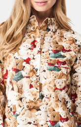 Chemise Grand-Père Femme Teddy Beige et Marron 2