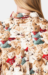Chemise Gran6d-Père Femme Teddy Beige et Marron 
