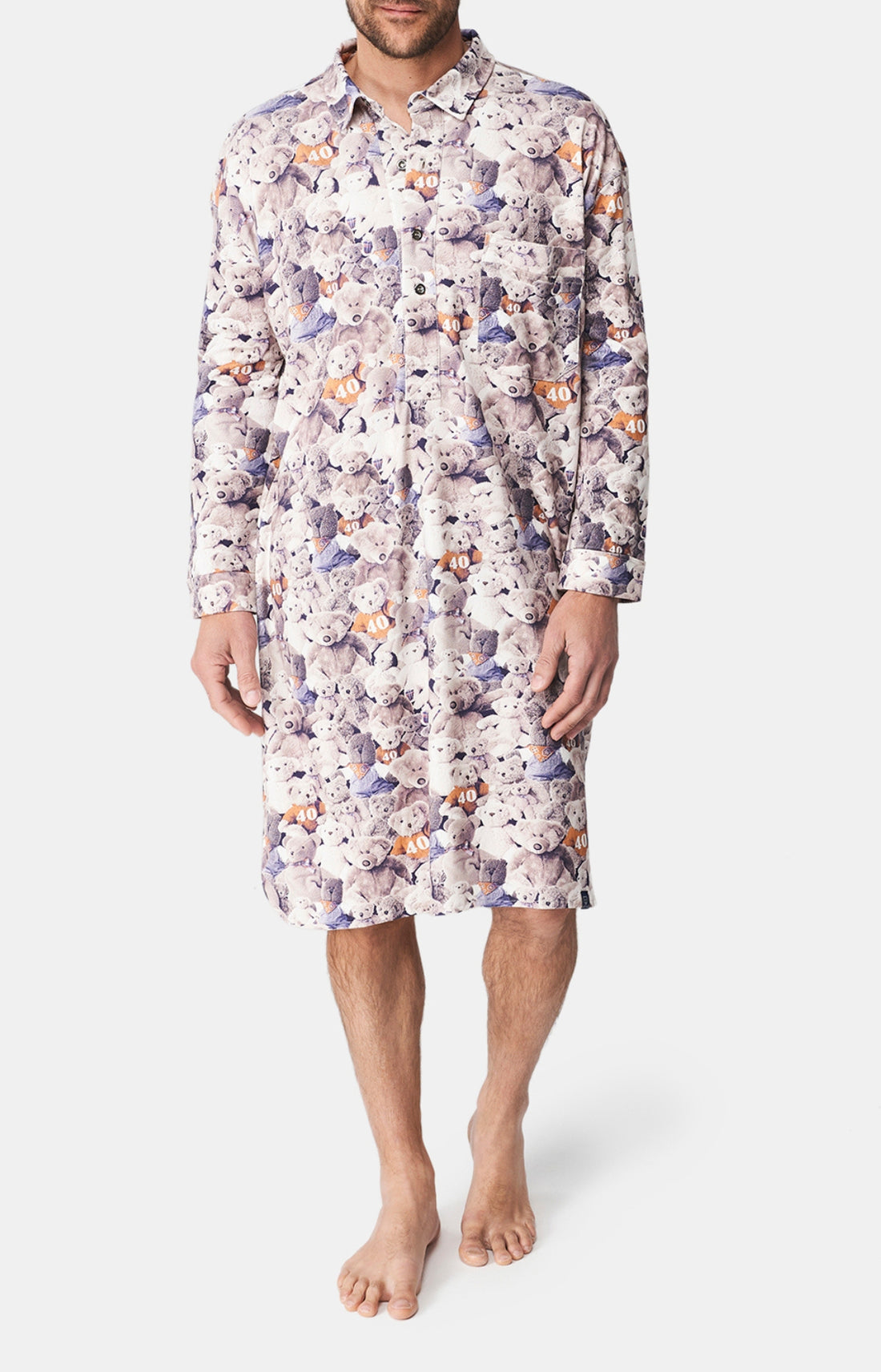 Chemise Grand-Père Teddy 40 ans Beige et Marron 1