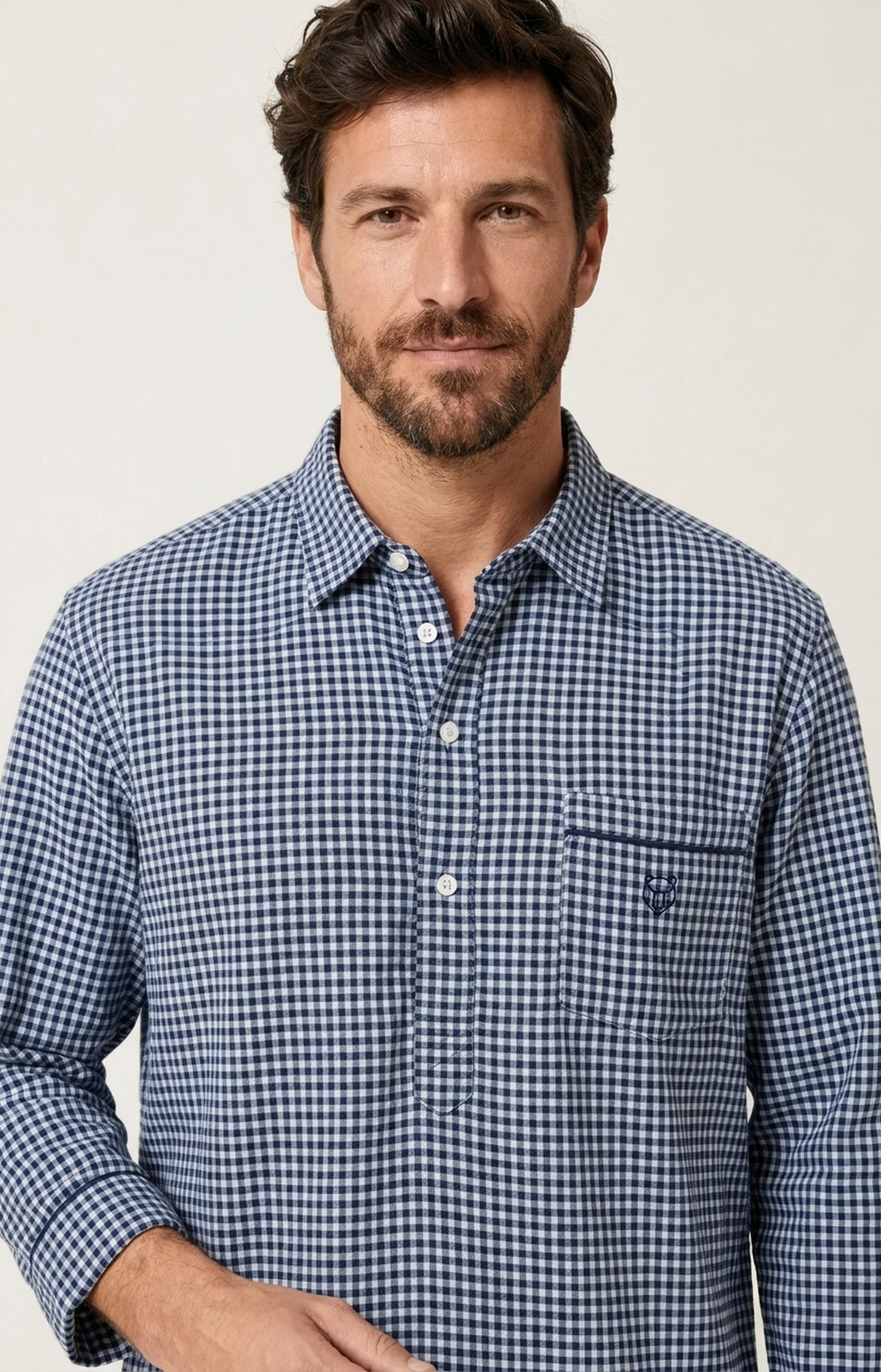 Chemise Grand-Père en flanelle de coton - Elie