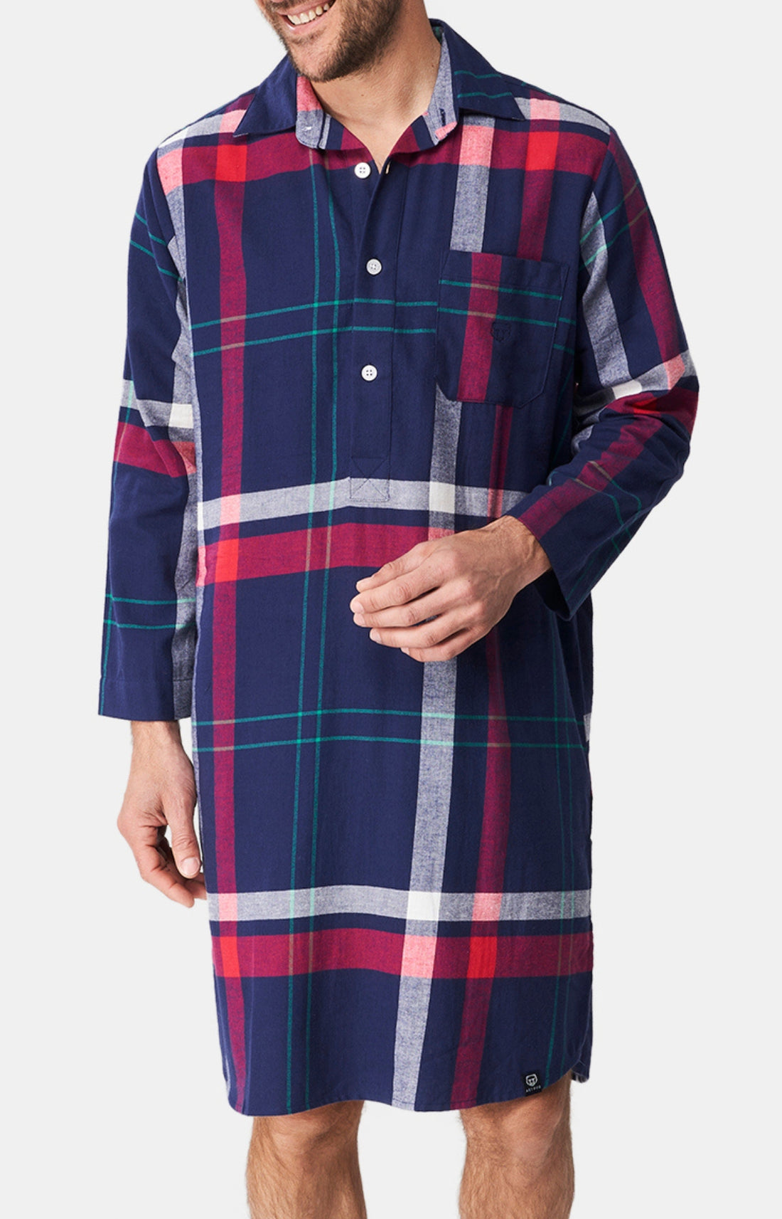 Chemise Grand-Père Femme Carreaux Hugo Marine 1