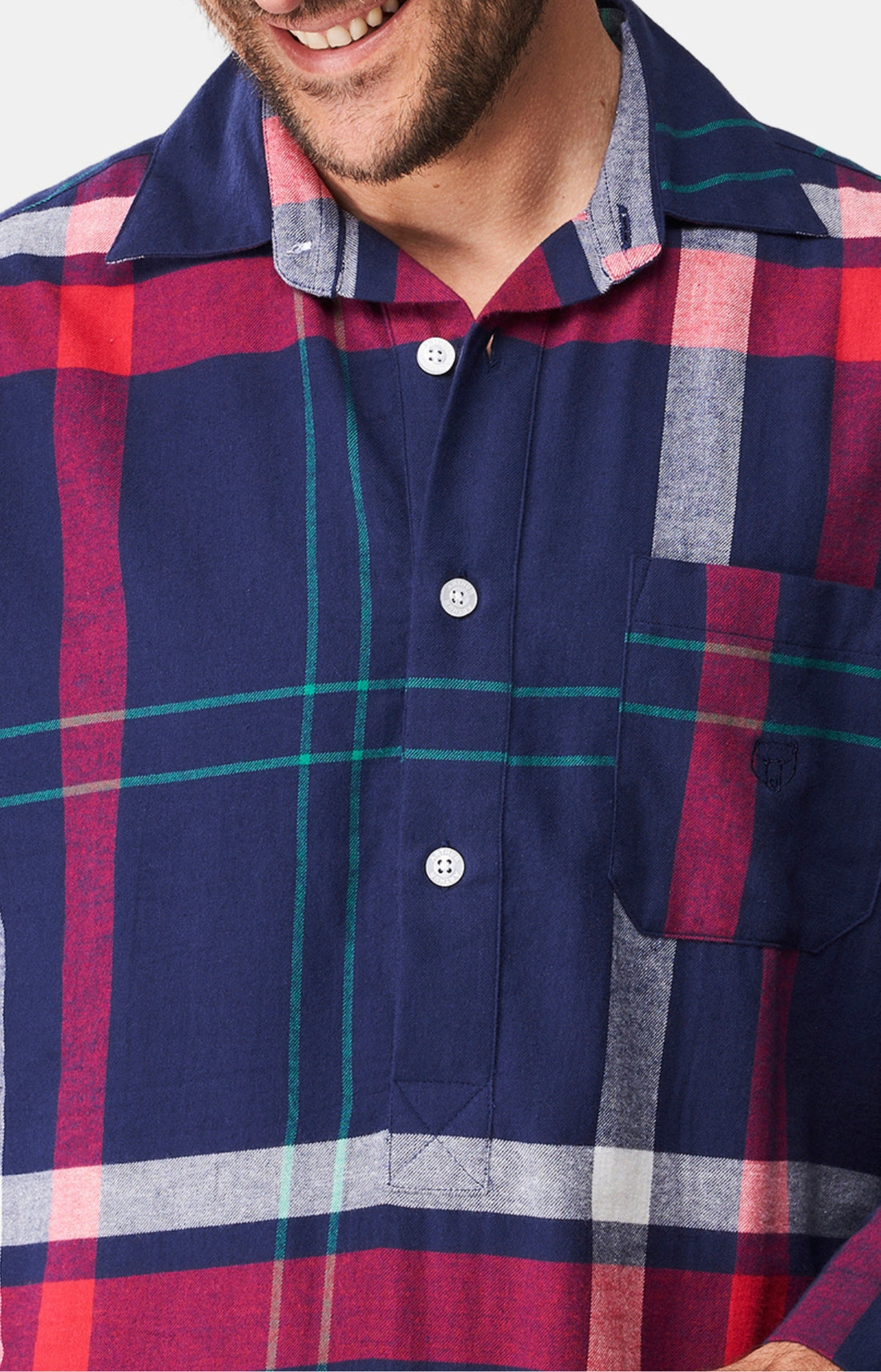Chemise Grand-Père Femme Carreaux Hugo Marine 2