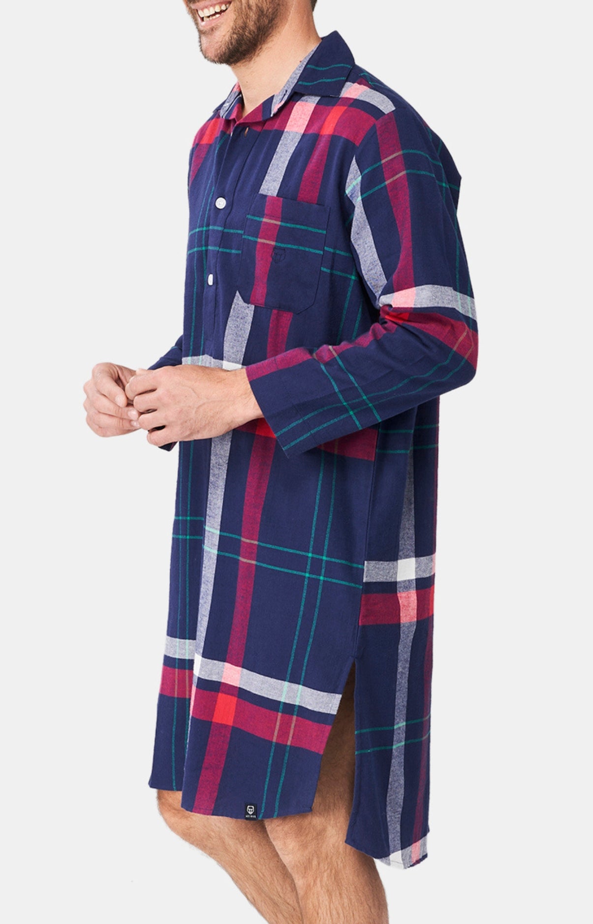 Chemise Grand-Père Femme Carreaux Hugo Marine 4