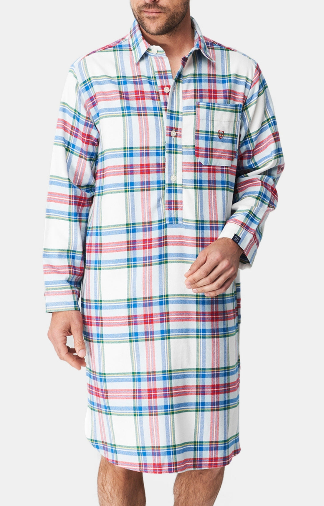 Chemise Grand-Père Femme Logan Blanc et Ivoire 1