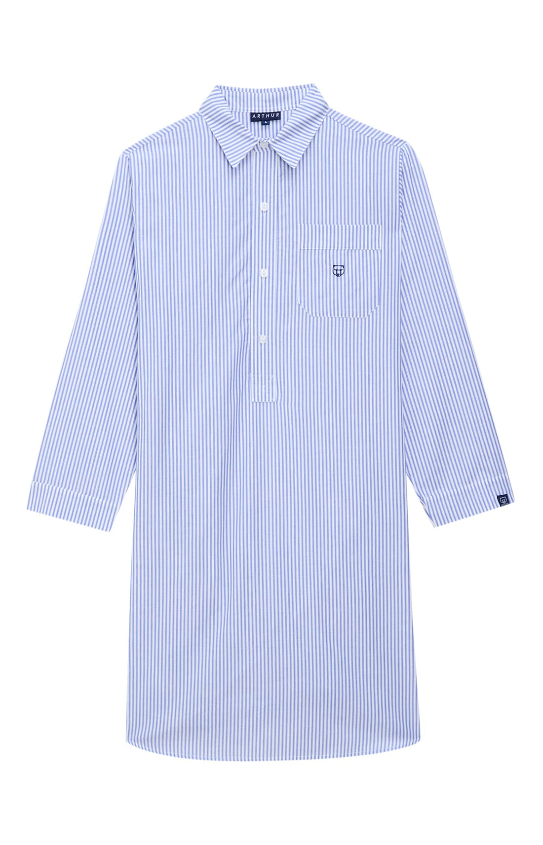 Chemise Grand-Père - Rayure Bleue