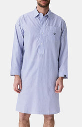 Chemise grand-père rayure Bleu 1