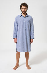 Chemise de nuit Homme Vichy Manches longues Imprimé petits carreaux 1