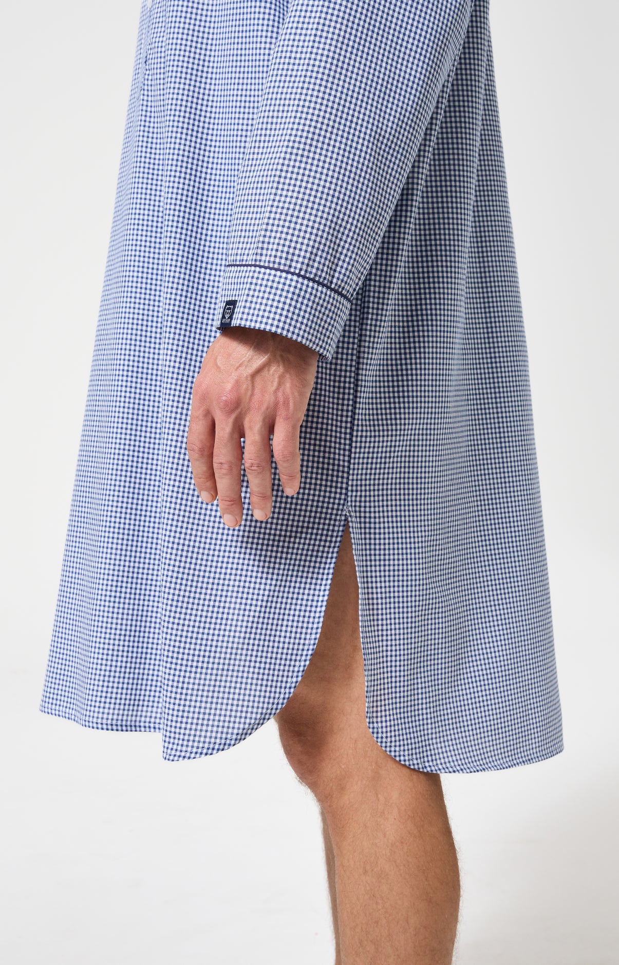 Chemise de nuit Homme Vichy Manches longues Imprimé petits carreaux 6