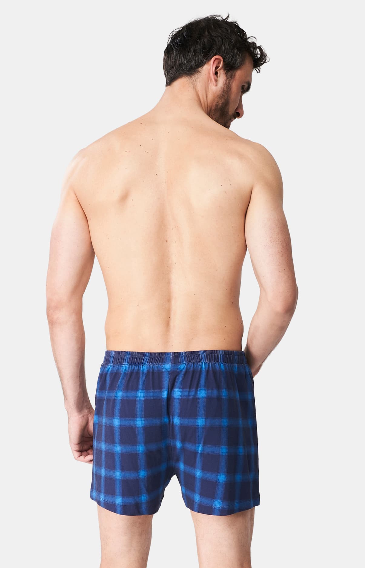 Caleçon de nuit Homme Carreaux Marine 5