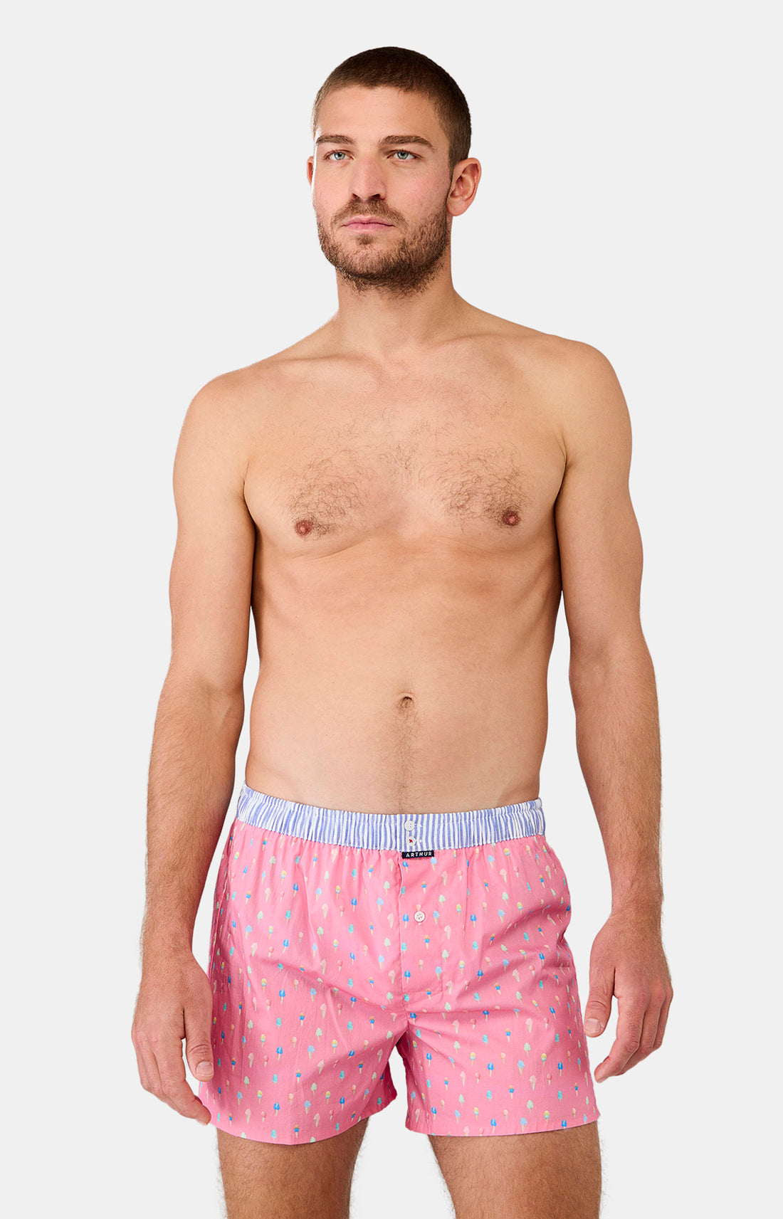 Caleçon avec suspensoir Homme n°1154 Rose et Multicolore 1