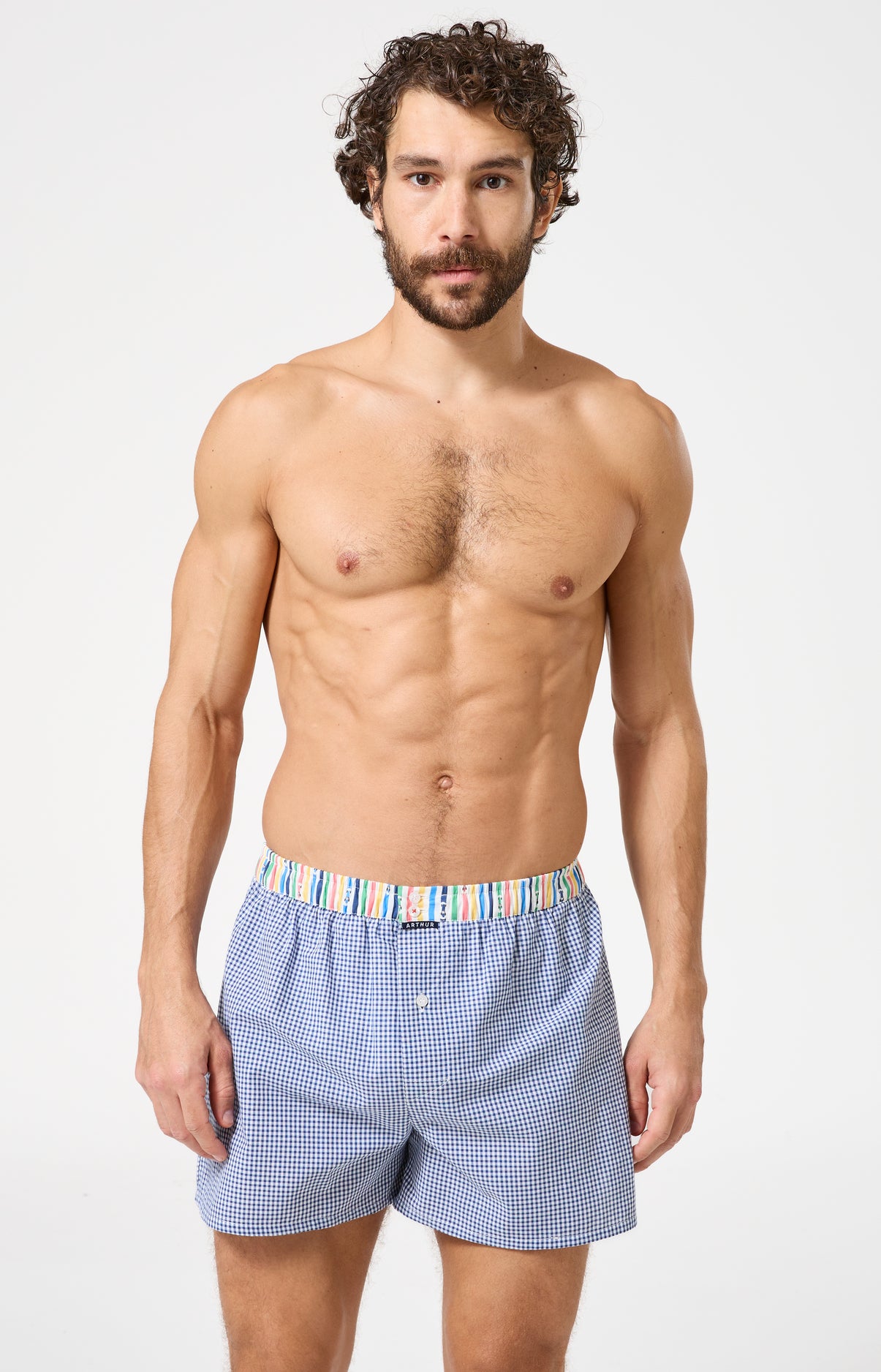 Caleçon avec suspensoir Le Club n°1201 Imprimé élastique rayé multicolore 2