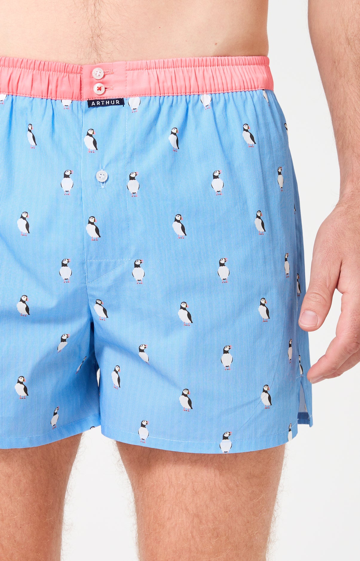 Caleçon avec suspensoir Le Club n°1205 Imprimé oiseaux marin élastique rose 1