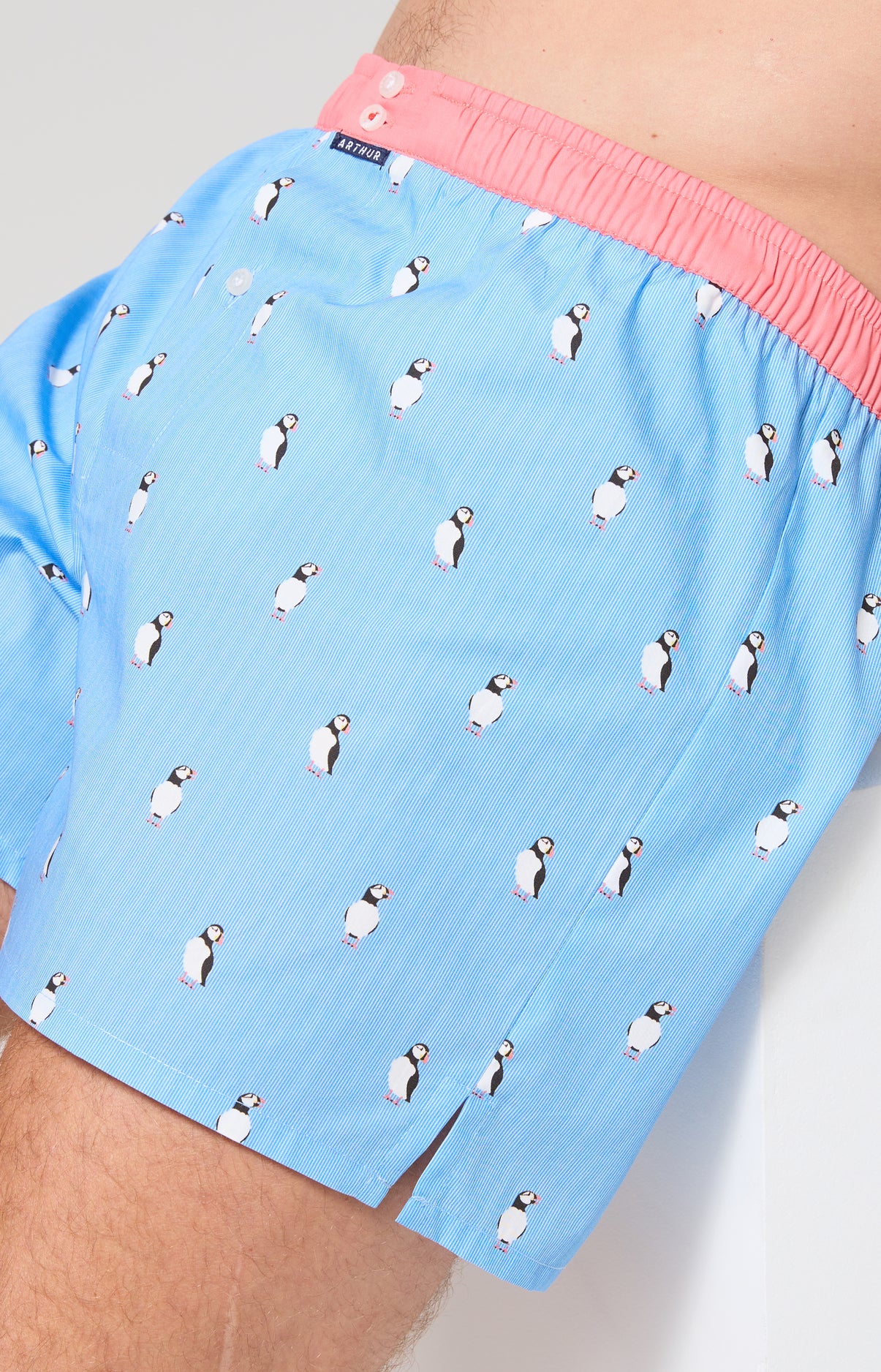 Caleçon avec suspensoir Le Club n°1205 Imprimé oiseaux marin élastique rose 5