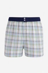 Caleçon avec suspensoir Le Club n°1213 Imprimé rayures multicolores élastique vichy bleu et blanc 3