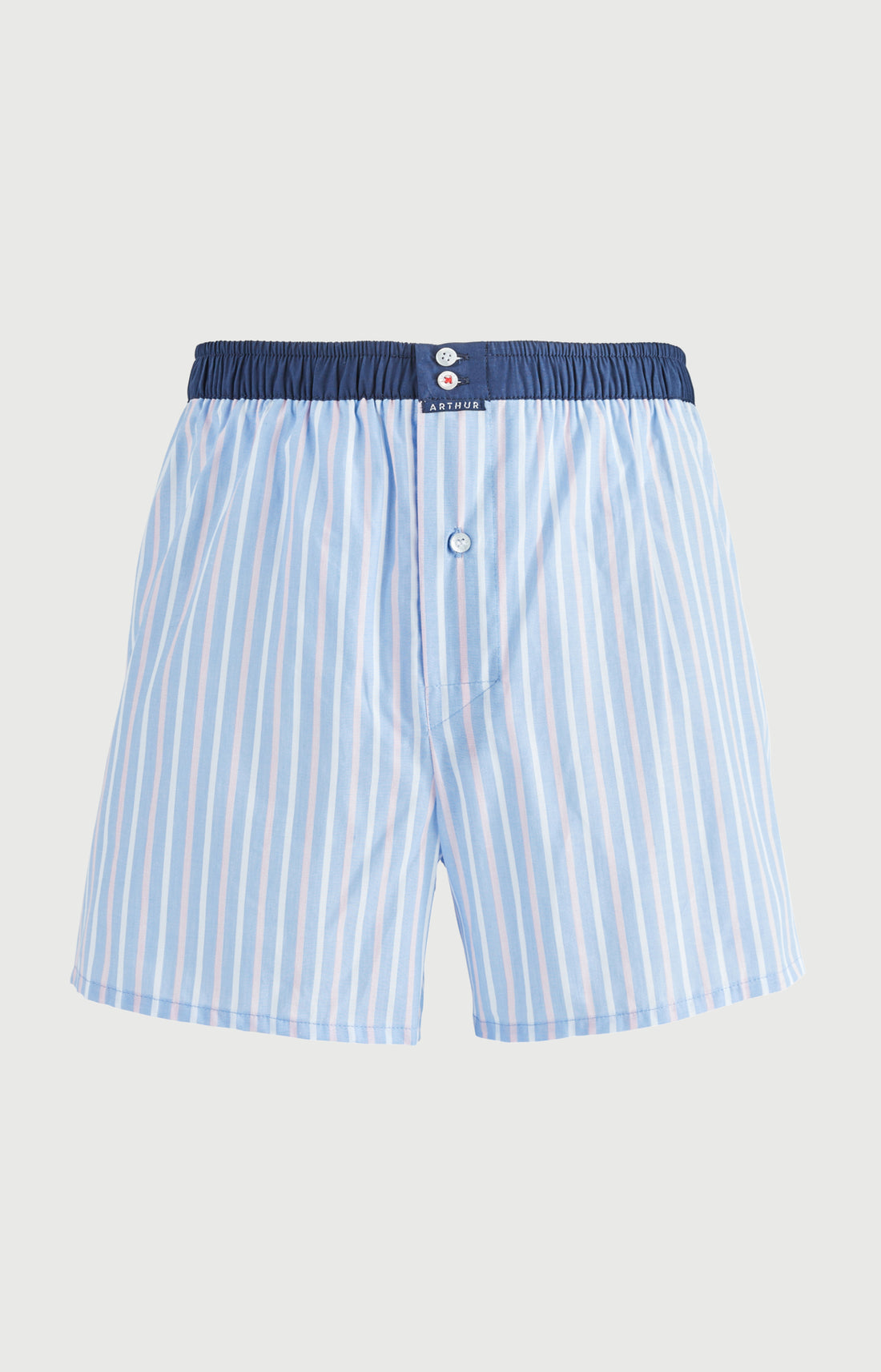 Caleçon avec slip intégré bleu rayé homme 3