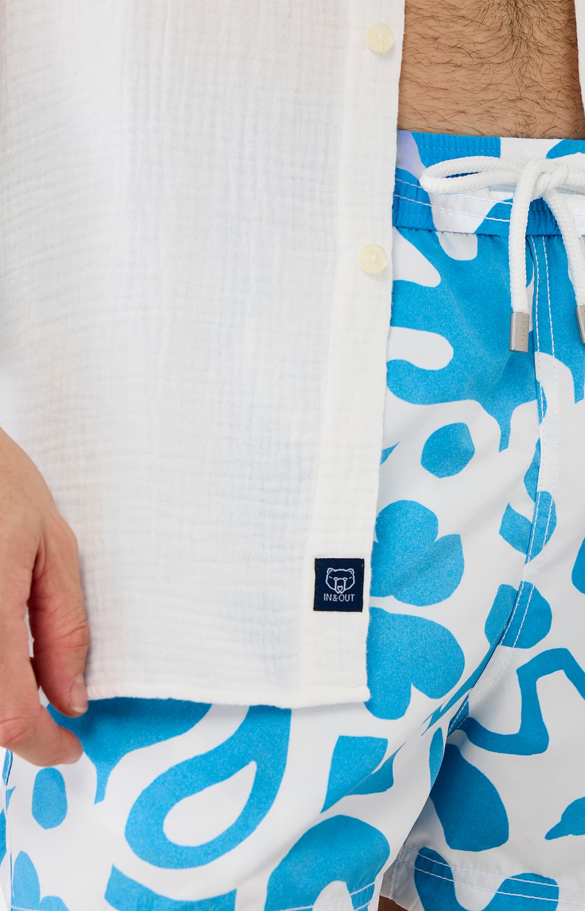 Chemise manches longues gaze de coton Blanc 7