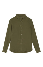 Chemise manches longues gaze de coton Kaki 3