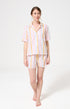 Pyjama Femme Maé Manches courtes Imprimé rayures multicolores 1