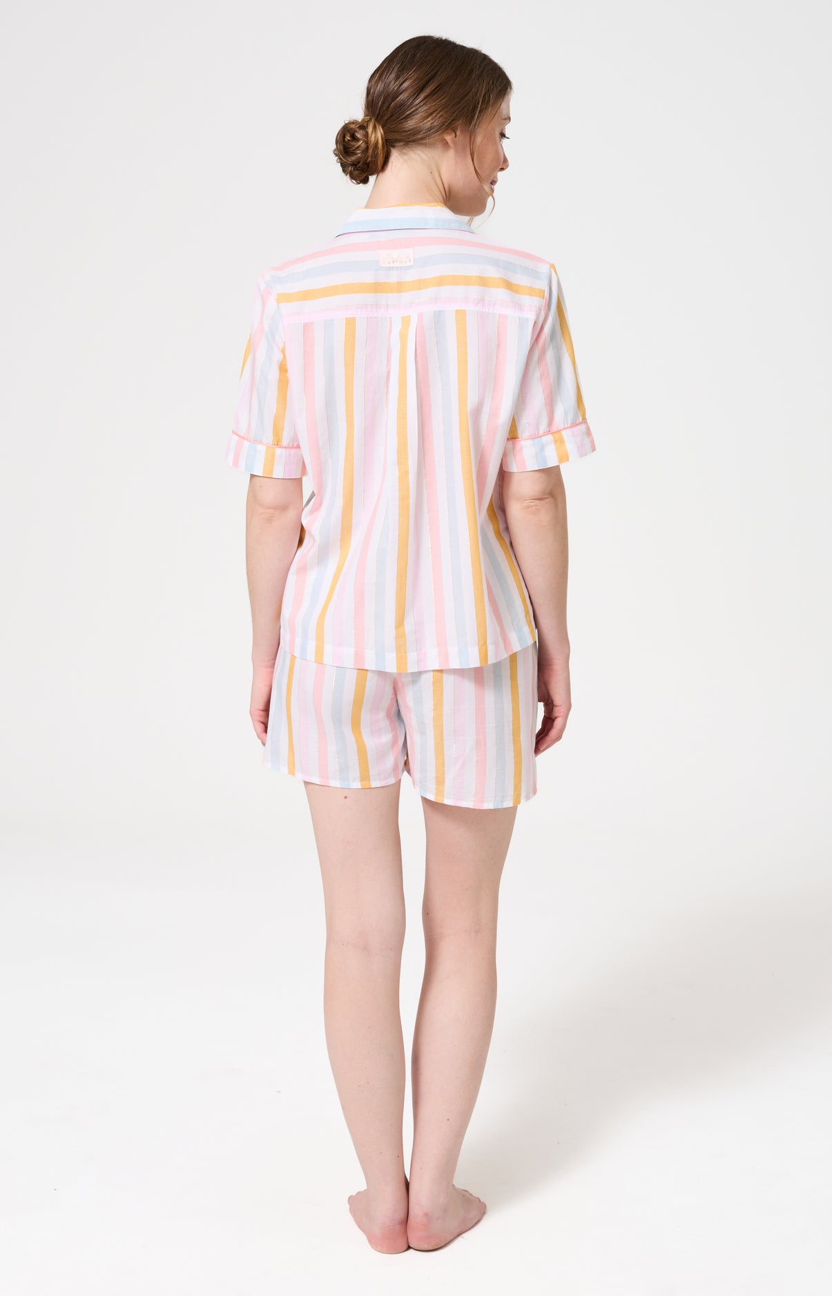 Pyjama Femme Maé Manches courtes Imprimé rayures multicolores 5