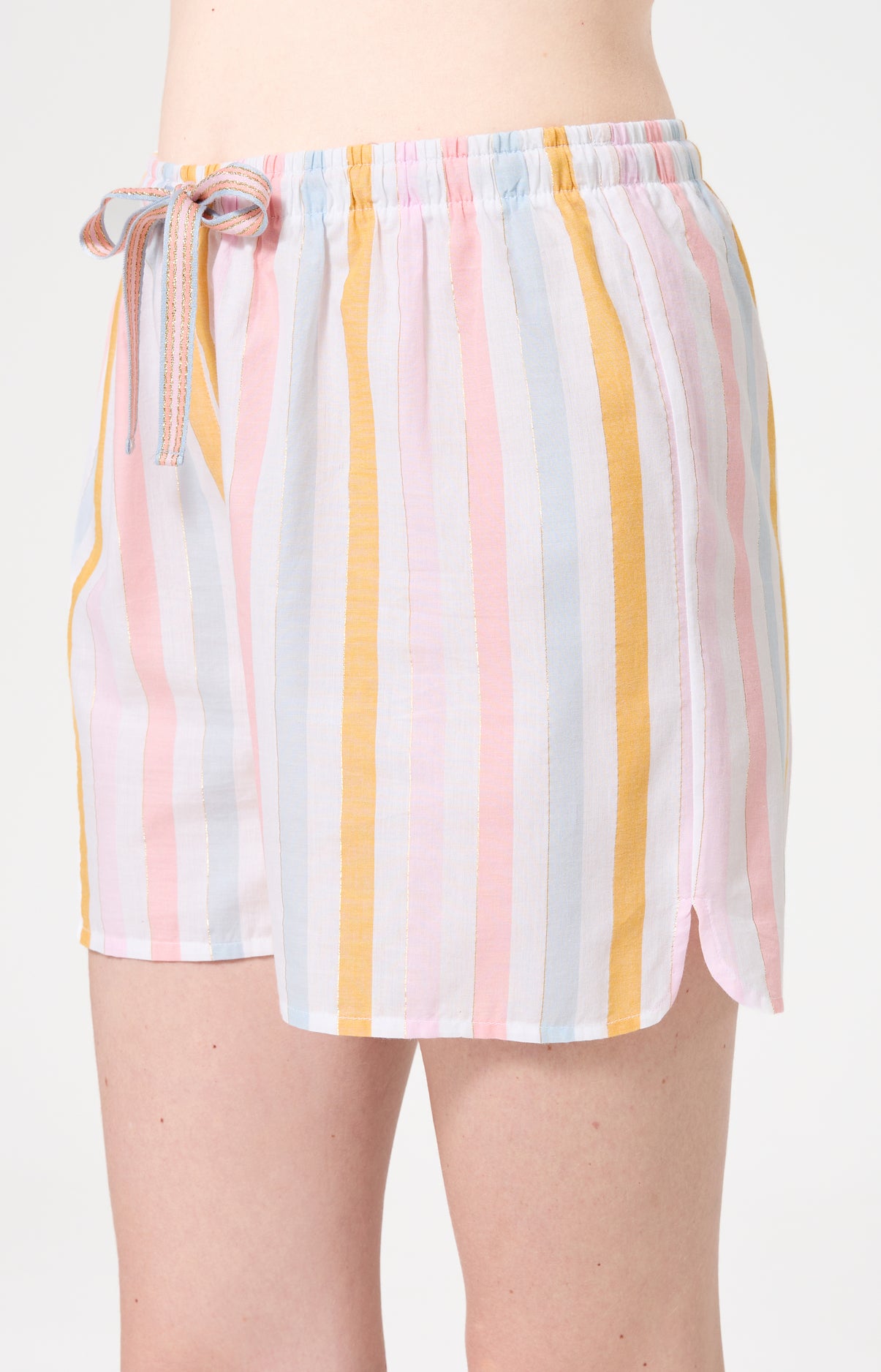 Pyjama Femme Maé Manches courtes Imprimé rayures multicolores 7