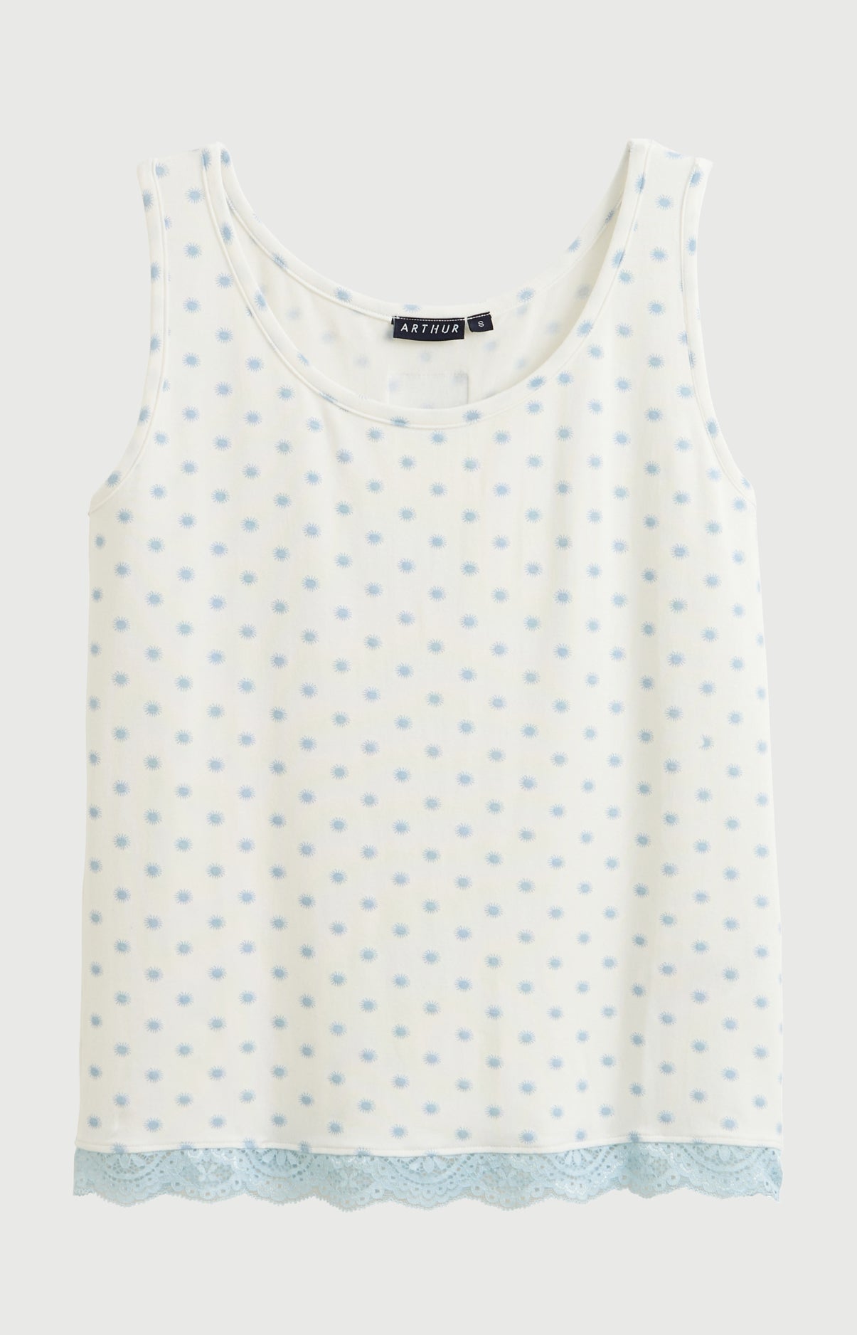 Haut Femme Soleil Bretelles fines Imprimé soleils oranges 3