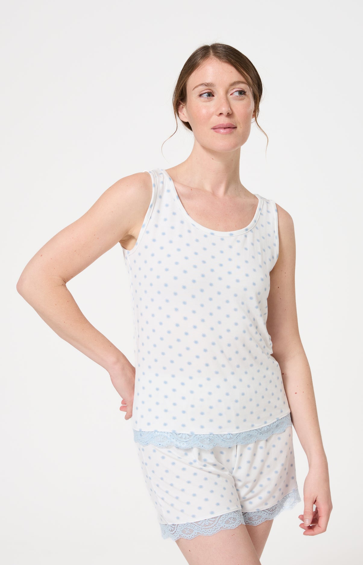 Haut Femme Soleil Bretelles fines Imprimé soleils oranges 1