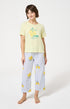 Pyjama Femme Lemon chérie Manches courtes Imprimé citrons jaunes et verts 1