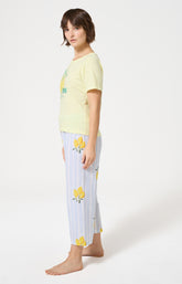 Pyjama Femme Lemon chérie Manches courtes Imprimé citrons jaunes et verts 2