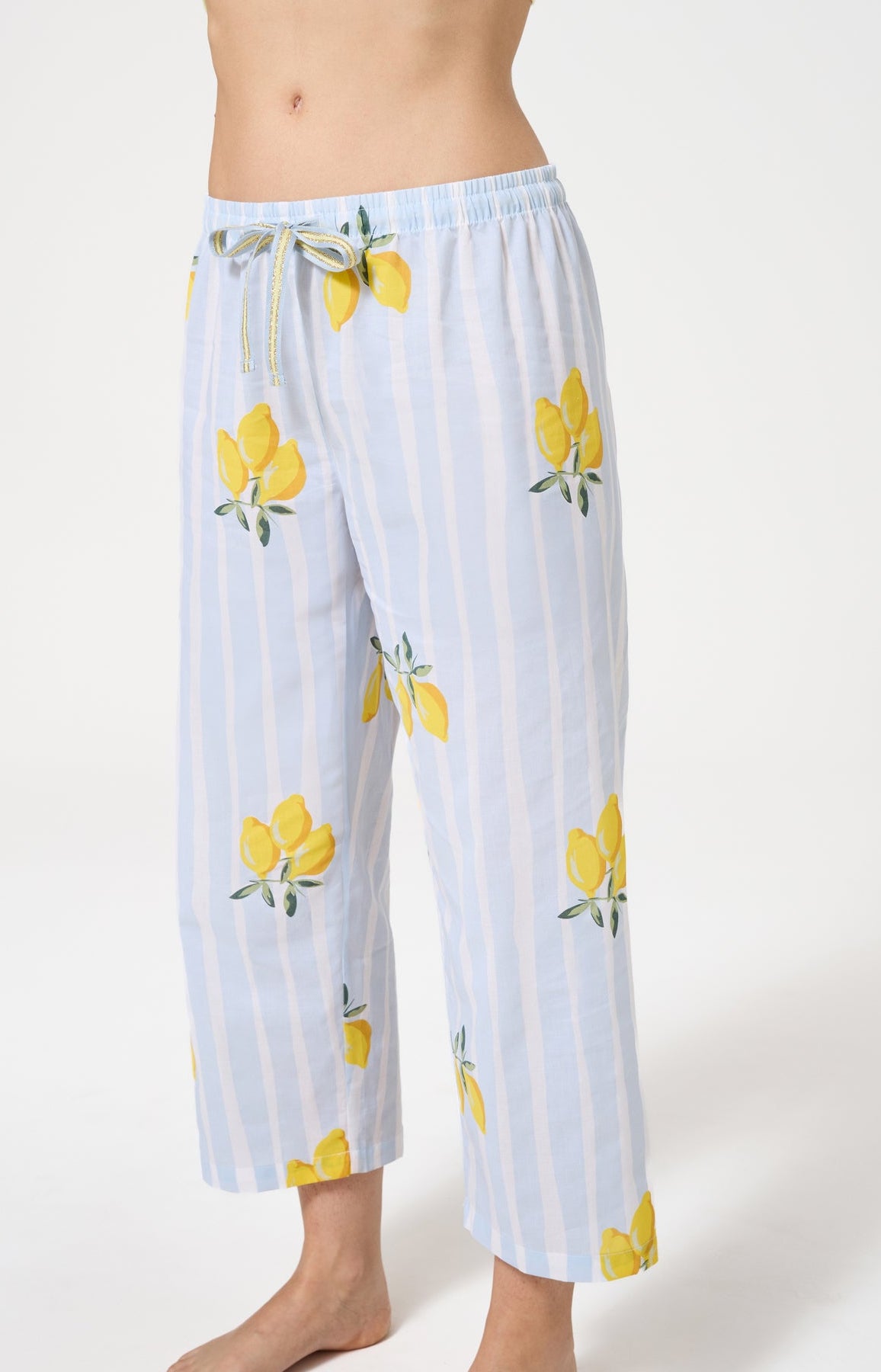 Pyjama Femme Lemon chérie Manches courtes Imprimé citrons jaunes et verts 5
