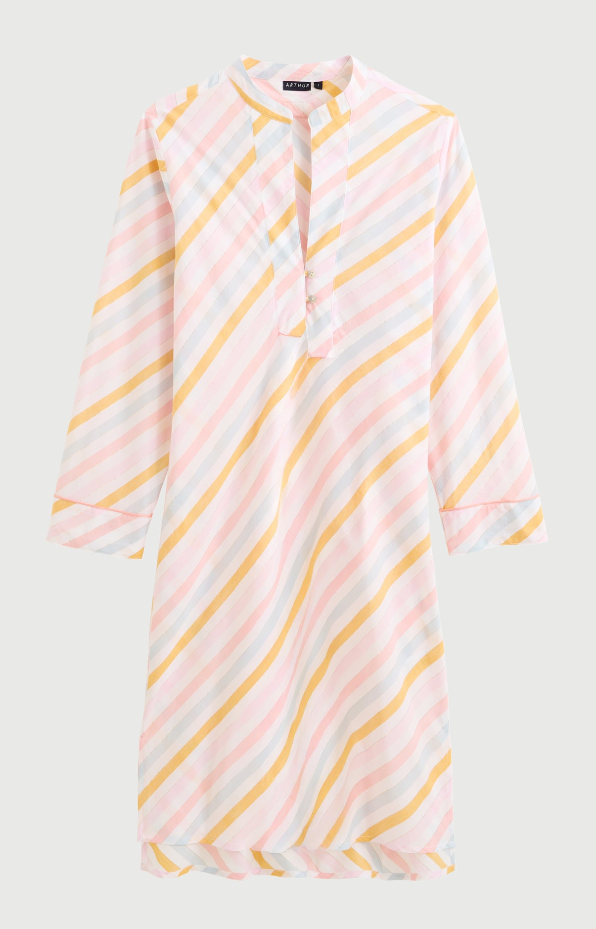 Chemise de nuit Femme Maé Manches longues Imprimé rayures multicolores 3