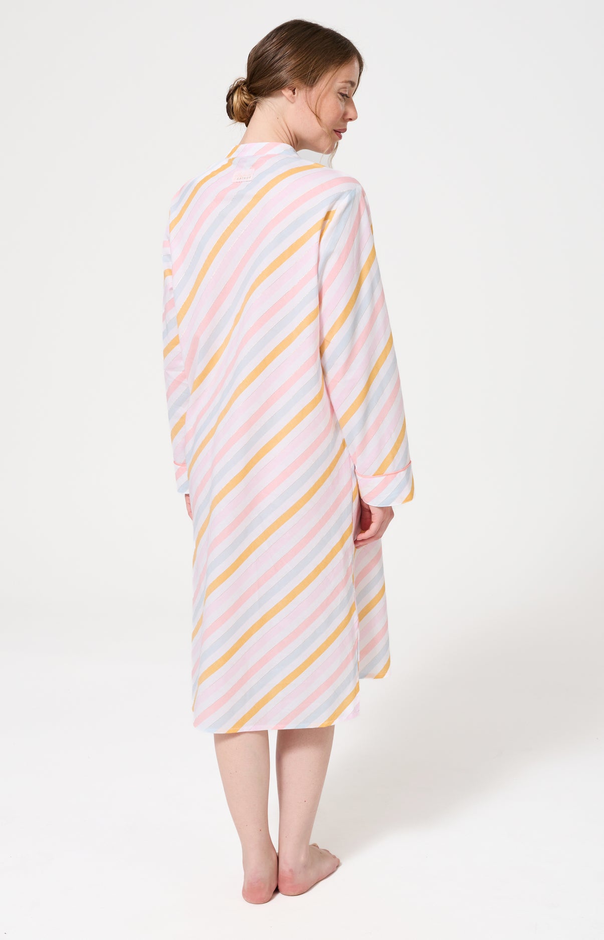 Chemise de nuit Femme Maé Manches longues Imprimé rayures multicolores 6