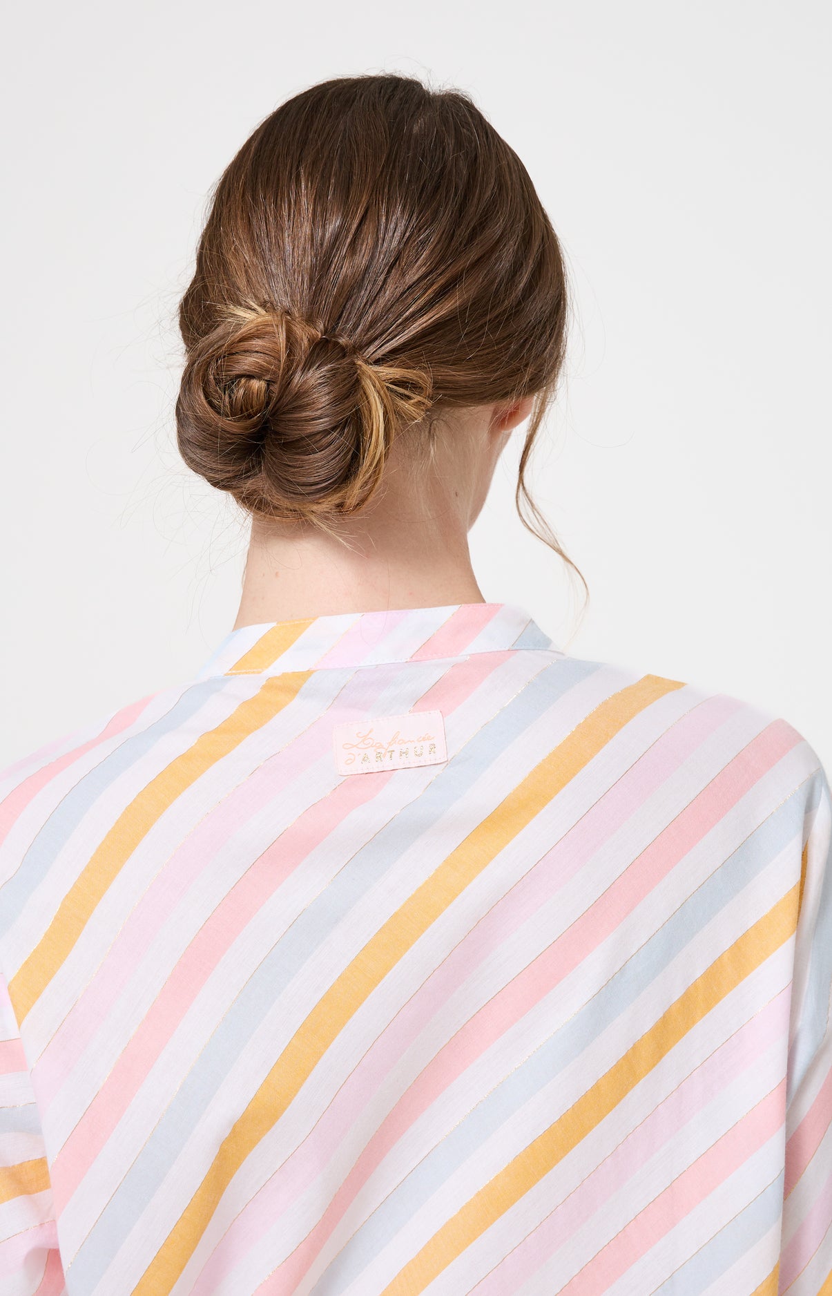 Chemise de nuit Femme Maé Manches longues Imprimé rayures multicolores 7