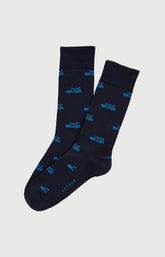 Chaussettes Homme Surf Marine Imprimé voitures planches de surf bleues 1
