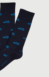 Chaussettes Homme Surf Marine Imprimé voitures planches de surf bleues 2
