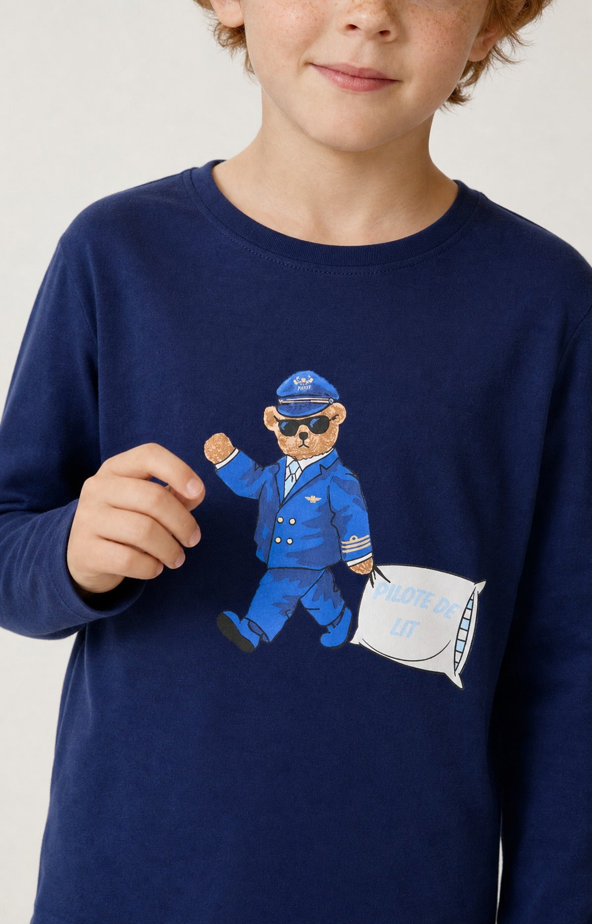 Pyjama enfant en jersey de coton léger - Pilote de lit