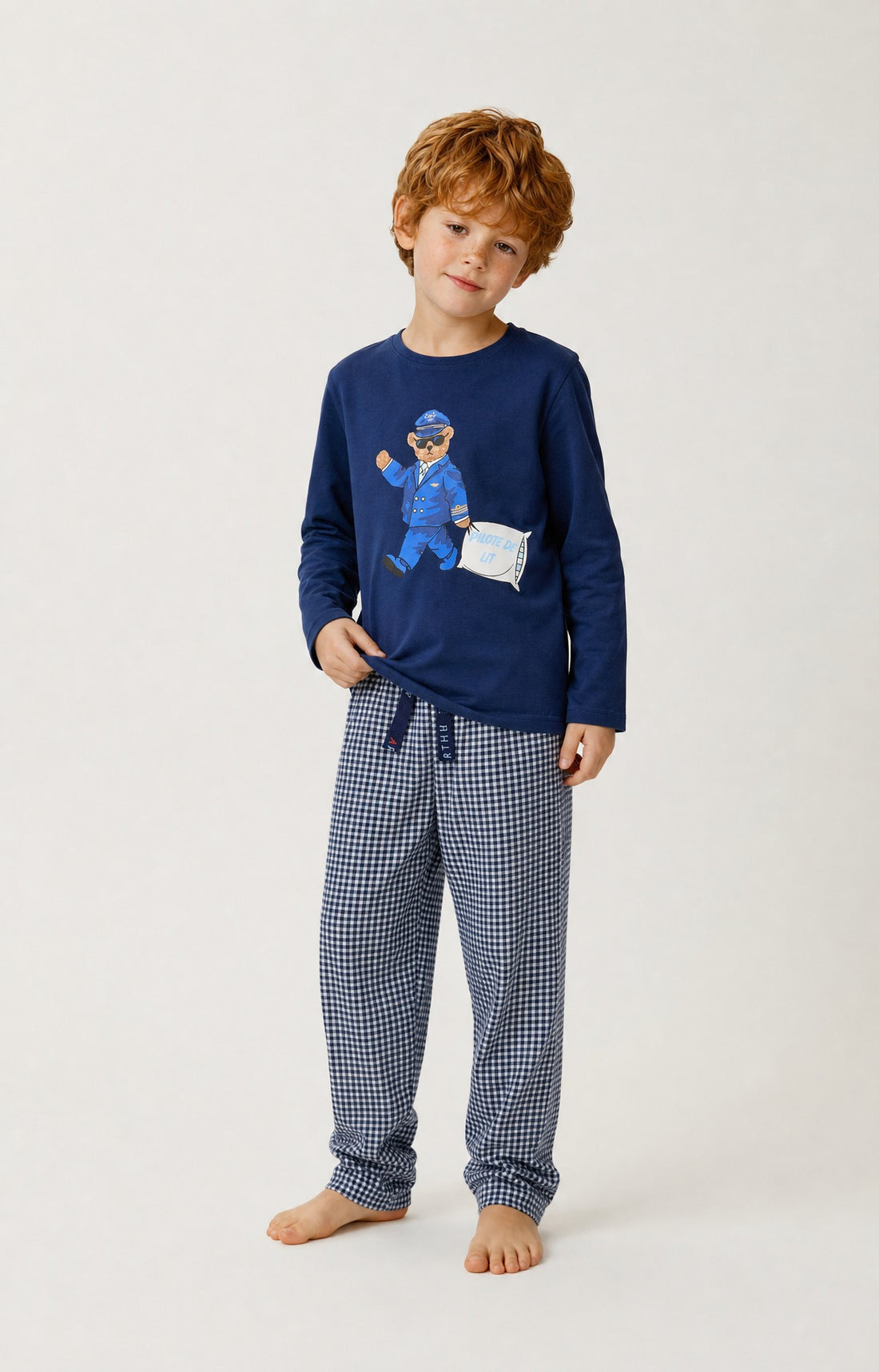 Pyjama enfant en jersey de coton léger - Pilote de lit