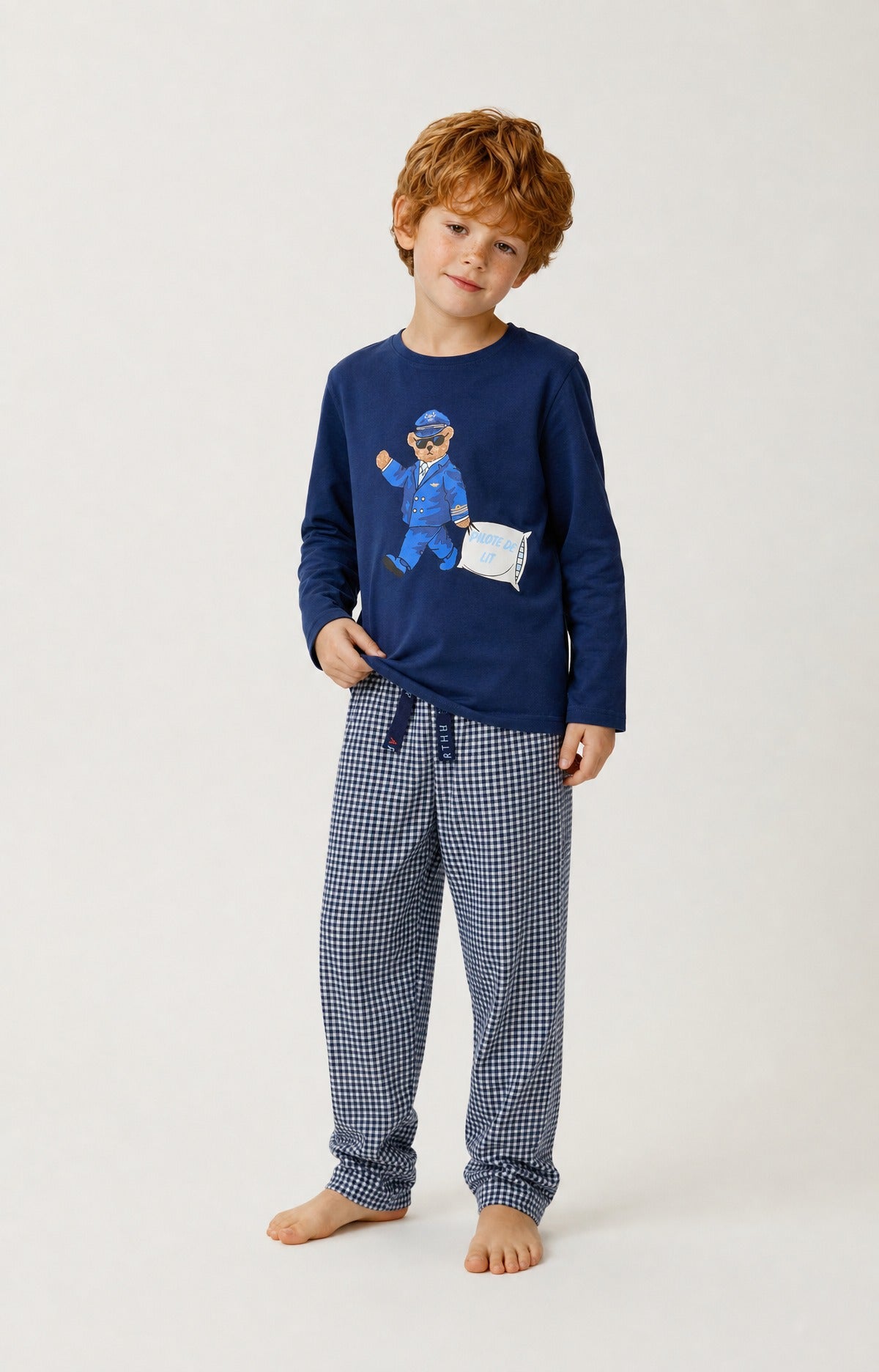 Pyjama enfant en jersey de coton léger - Pilote de lit
