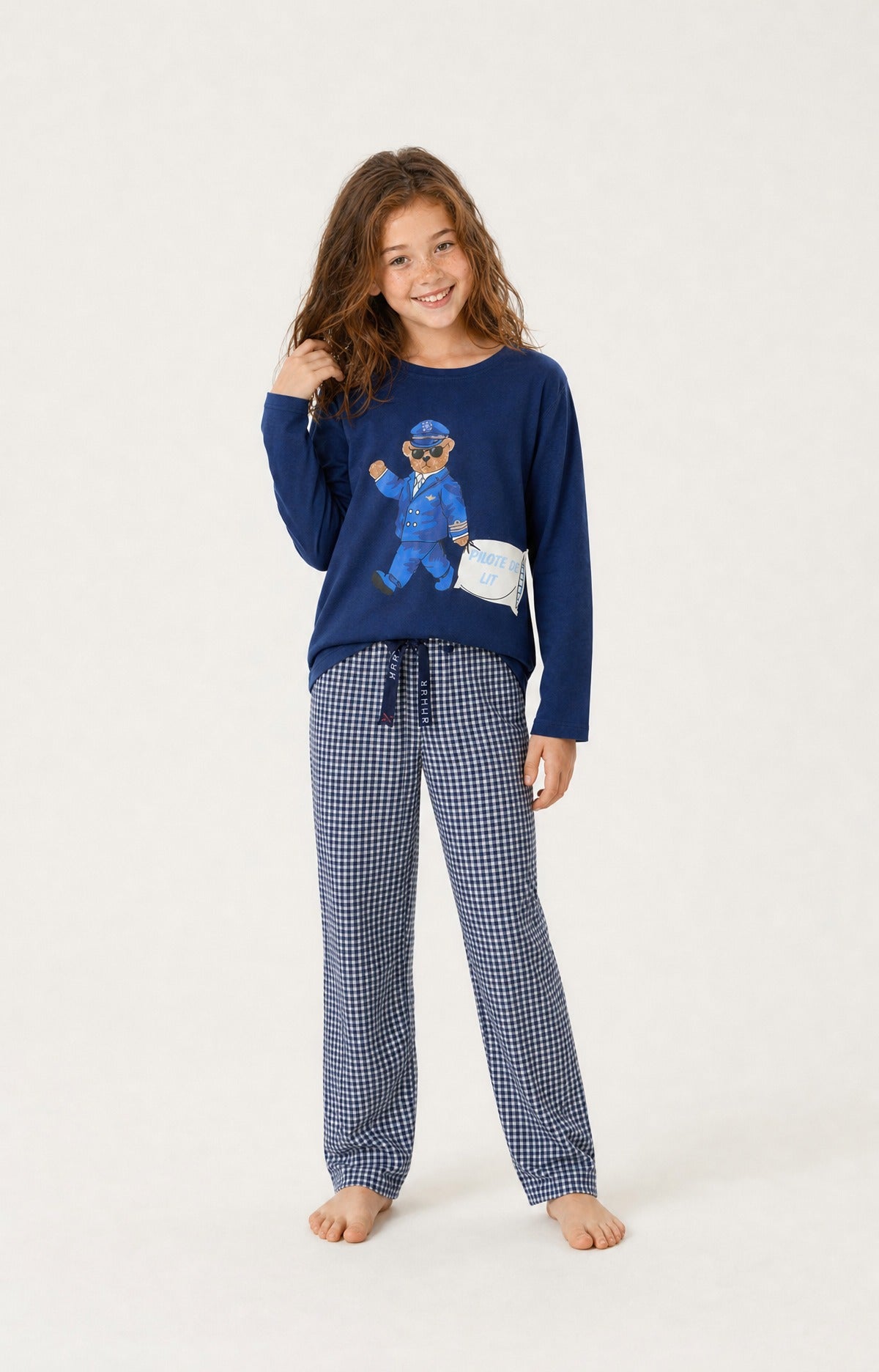 Pyjama enfant en jersey de coton léger - Pilote de lit