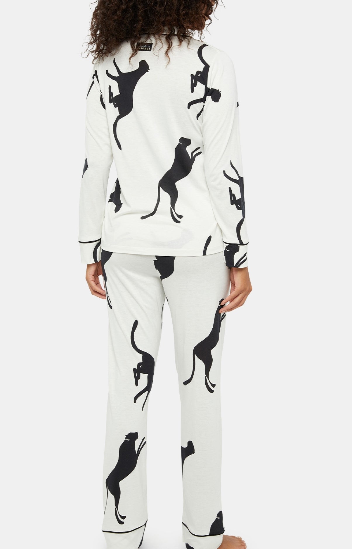 Ivory Buttoned pyjama - Cheetah