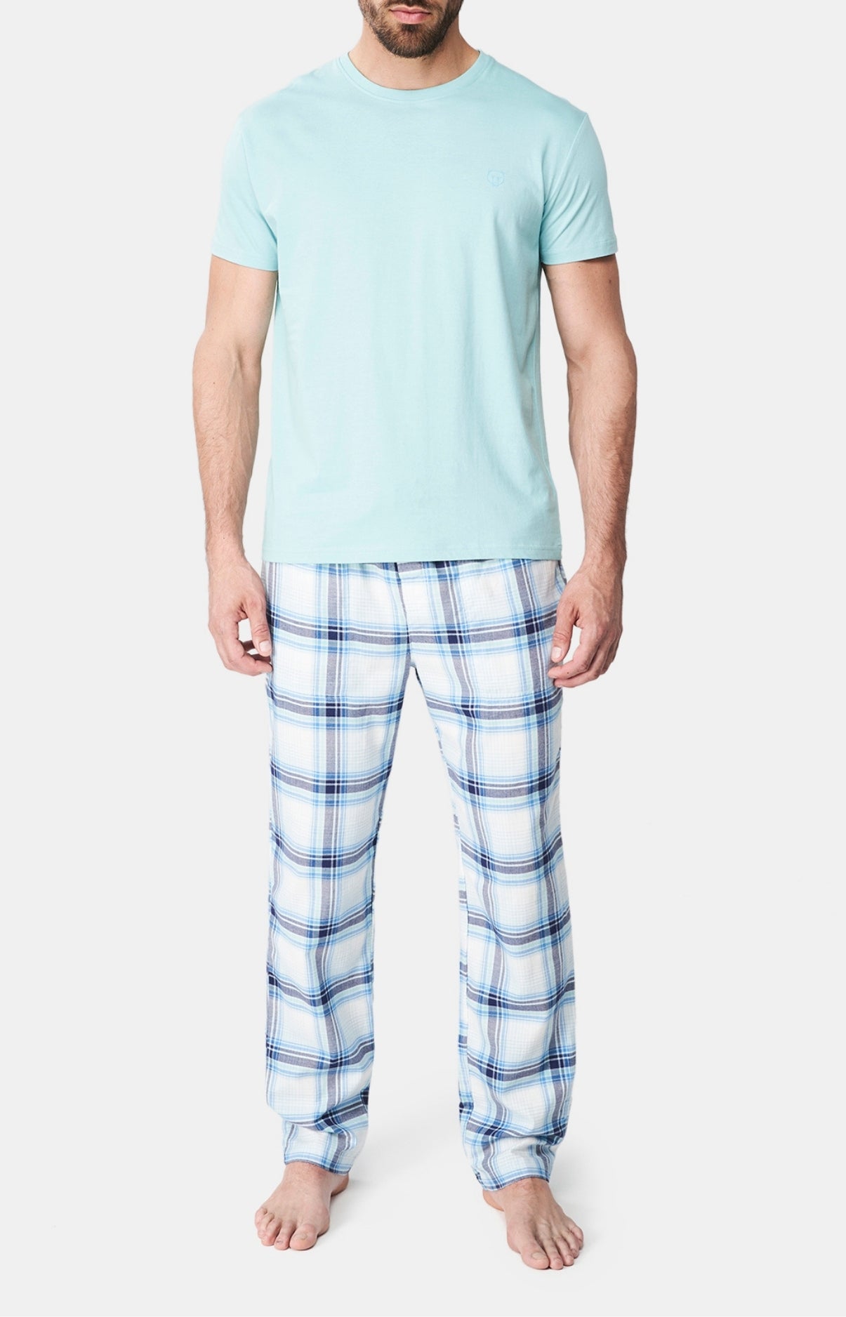 Pantalon Homme Carreaux Yale Blanc et Ivoire 1