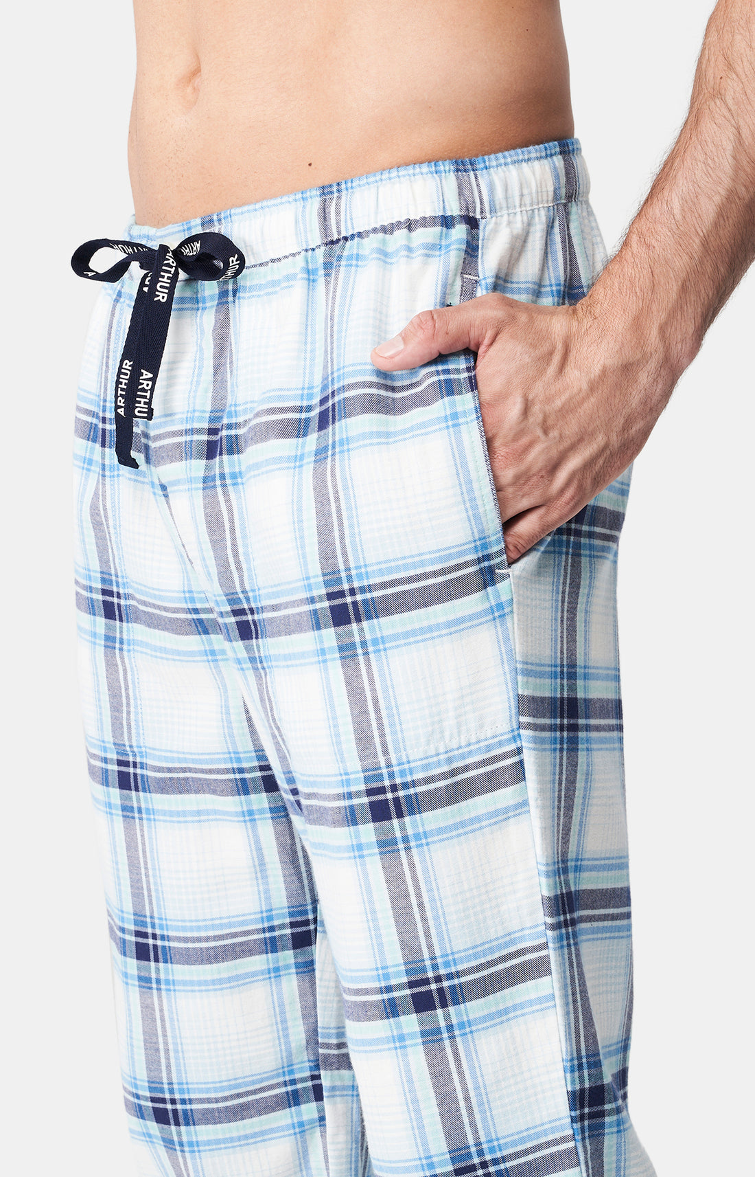 Pantalon Homme Carreaux Yale Blanc et Ivoire 2