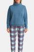 Pyjama polaire chaud carreaux vert canard femme 1