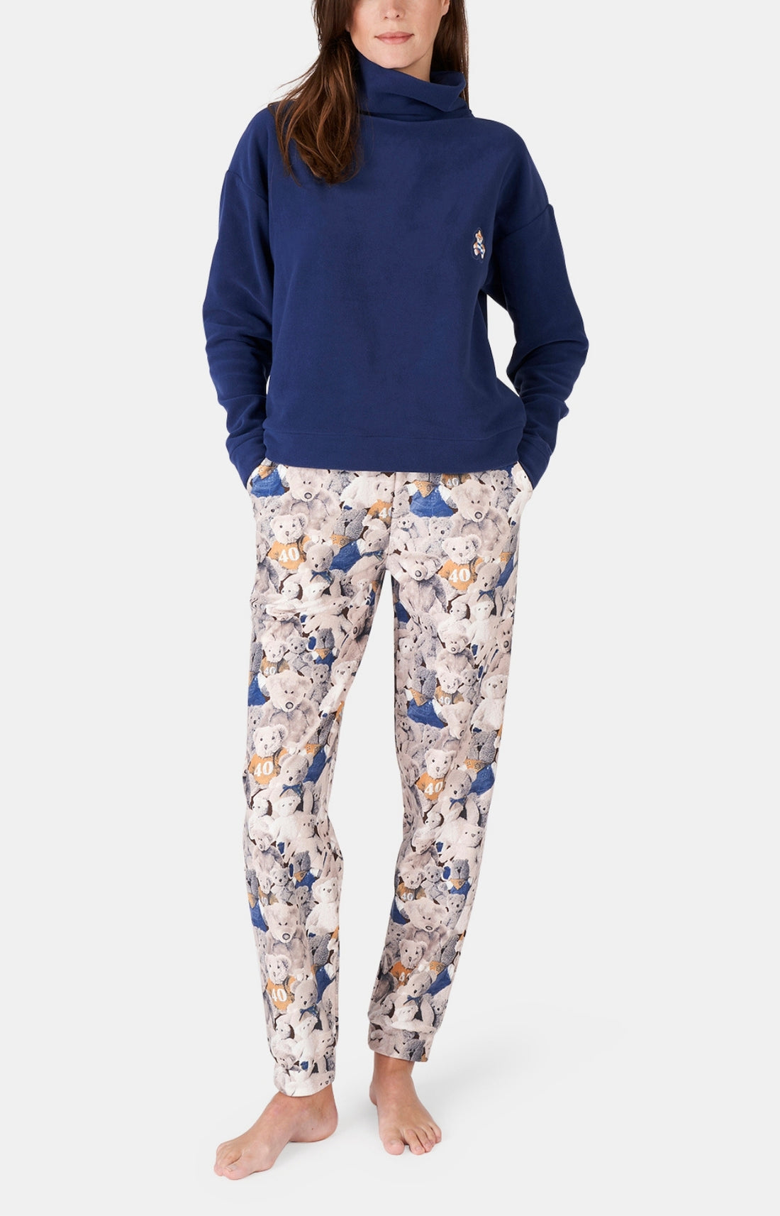 Pyjama long Femme Teddy 40 ans Beige et Marron 1