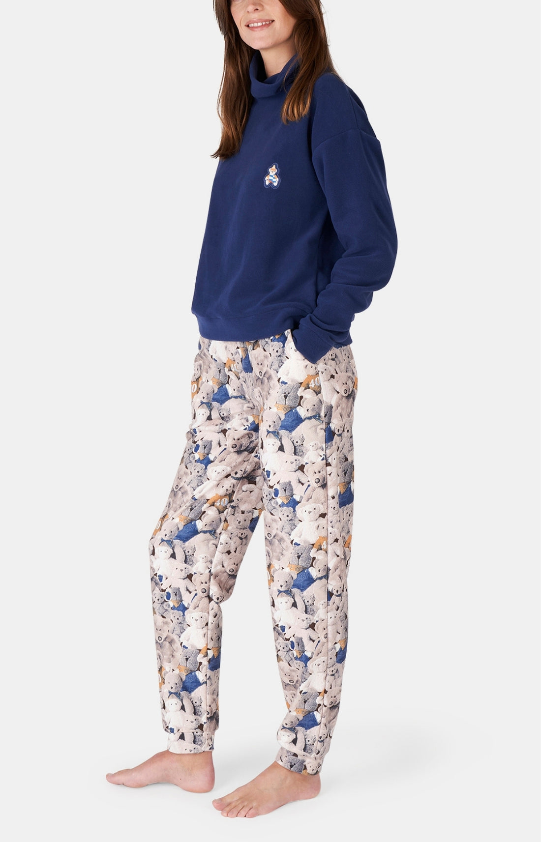 Pyjama long Femme Teddy 40 ans Beige et Marron 2
