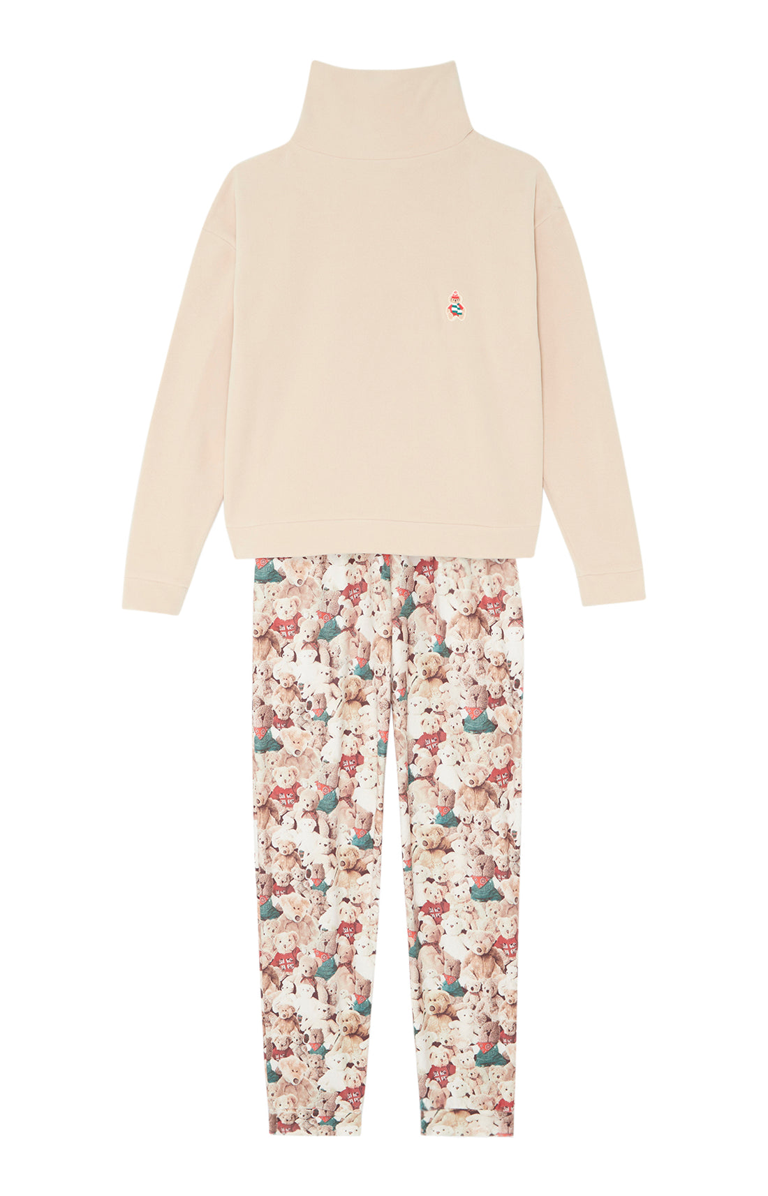 Pyjama long Femme Teddy Beige et Marron 3