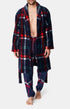 Robe de Chambre Femme polaire Carreaux Hugo Marine 1