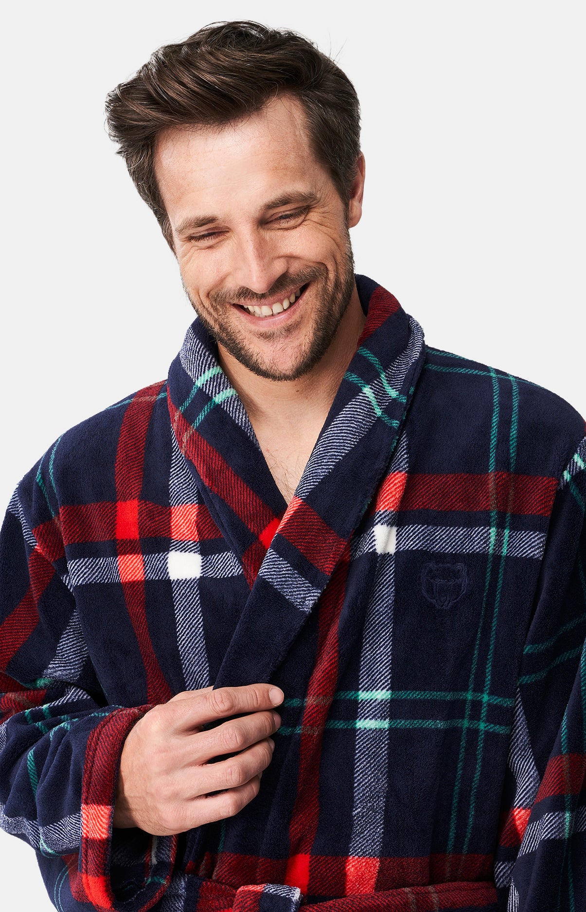 Bathrobe Robe De Chambre Tartan Rouge Chemise De Chambre Femme