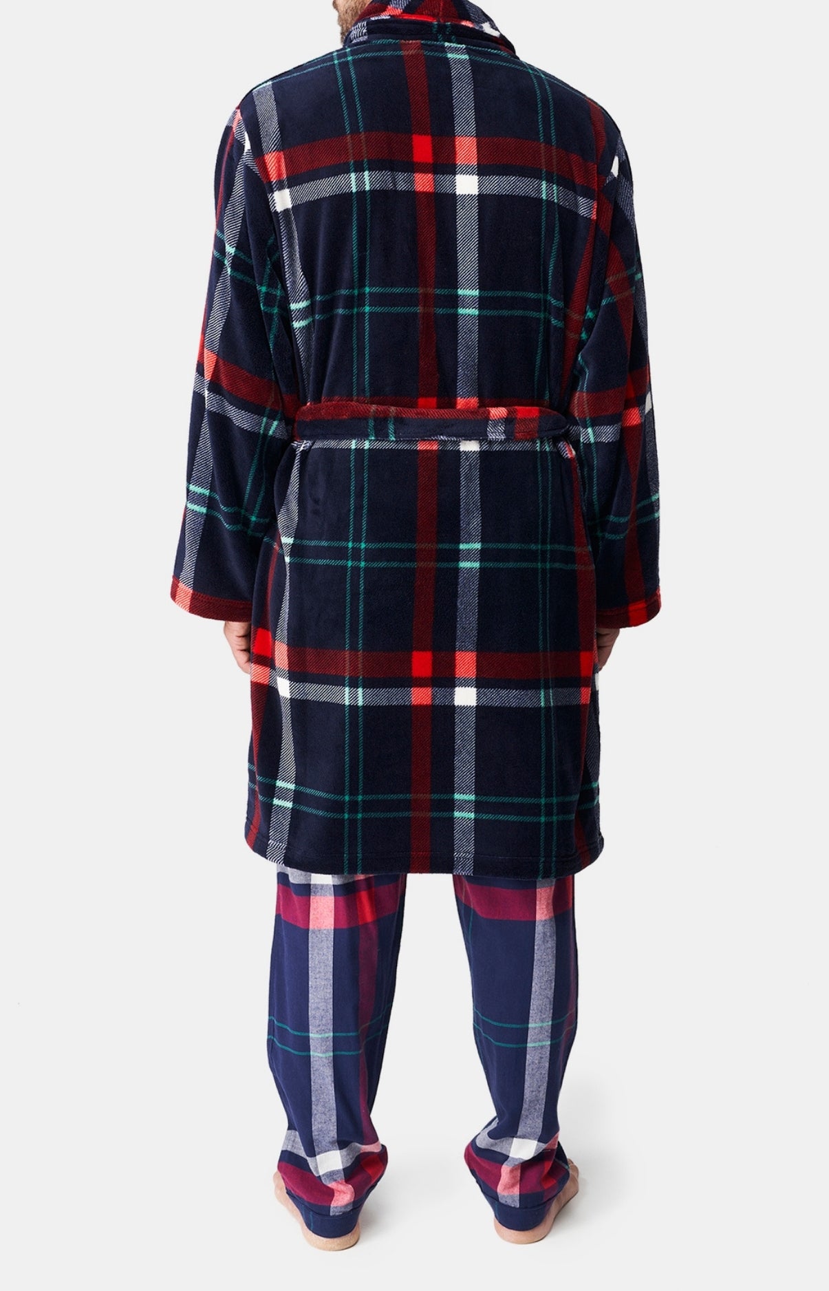 Robe de Chambre Femme polaire Carreaux Hugo Marine 6