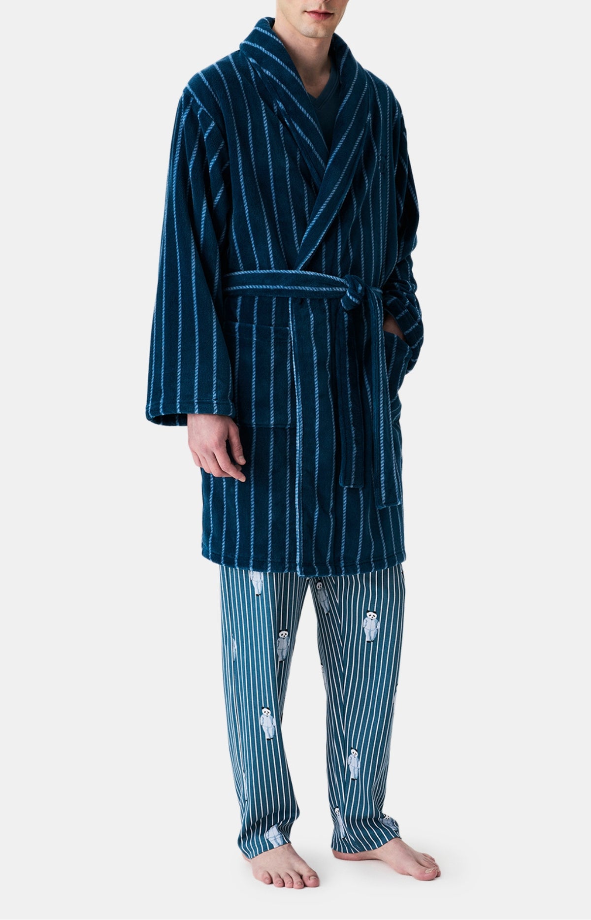 Robes de Chambre, Peignoirs &amp; Vestes Homme Pandastique PETROLE 5